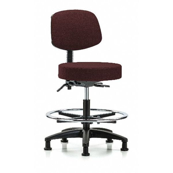 Bench Stool, Med, Fab, Bk, CF, Glides, Bur