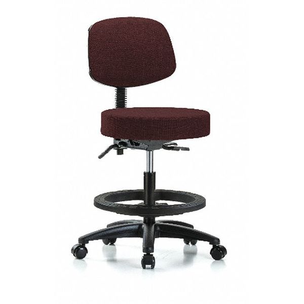 Bench Stool, Med, Fab, Bk, BF, Casters, Bur