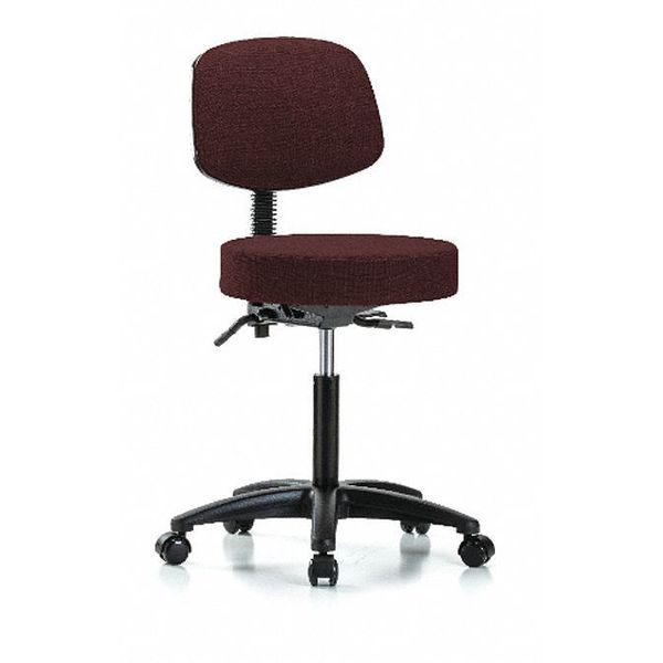 Bench Stool, Med, Fabric, Bk Casters, Bur