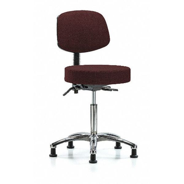 Bench Stool, Med, Fabric, Bk Chrm, Glids, Bur