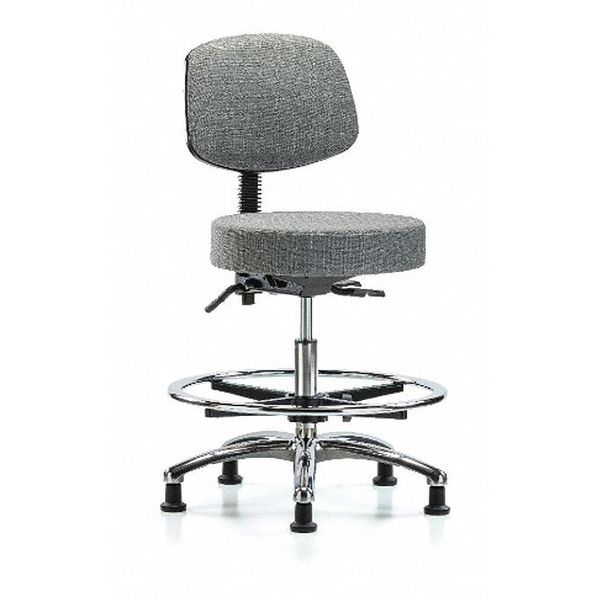 Bench Stool, Med, Fabric, Bk CF, Gld, Gry