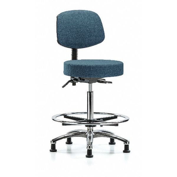 Ben Stool, Hi, Fab, Bk Chrome, CF Glides, Blu