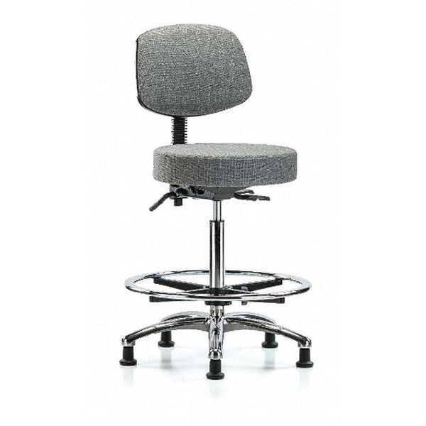 Ben Stool, Hi, Fab, Bk Chrome, CF Glides, Gry