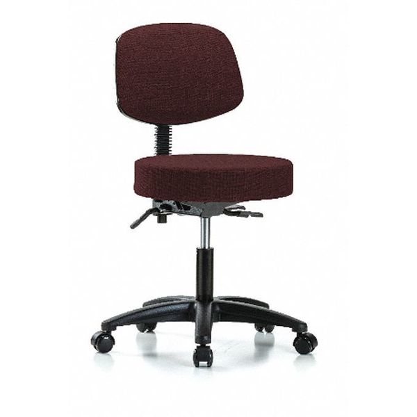 Desk Stool, Fabric, Bk, Tilt Casters, Bur