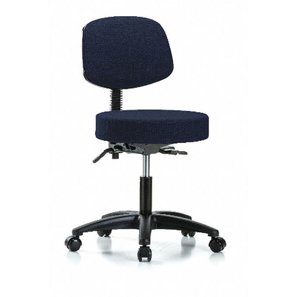 Desk Stool, Fabric, Bk, Casters, Nav