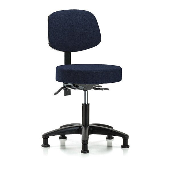 Desk Stool, Fabric, Bk, Tilt Glides, Nav