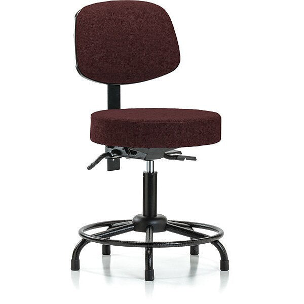 Desk Stool, Fab, Bk, RT, Tilt, Glides, Bur