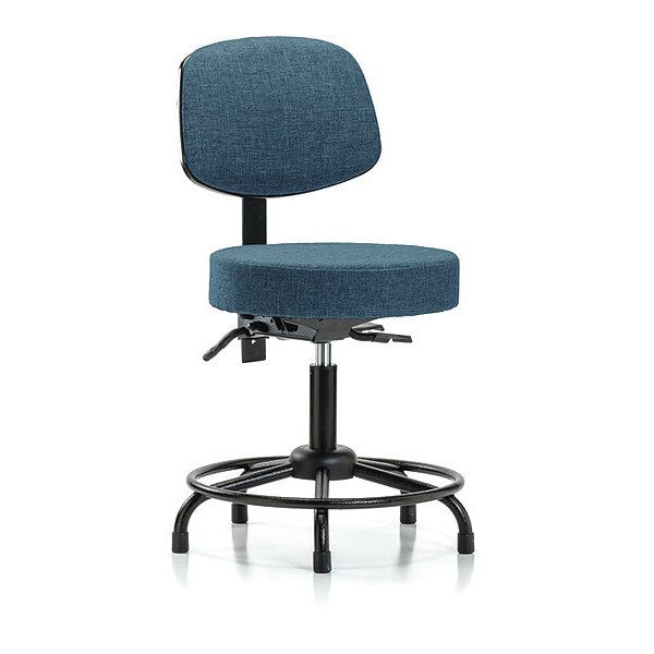 Desk Stool, Fab, Bk, RT, Tilt, Glides, Blu