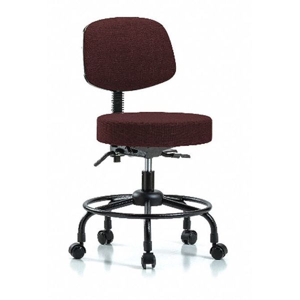 Desk Stool, Fabric, Bk, RT, Casters, Bur