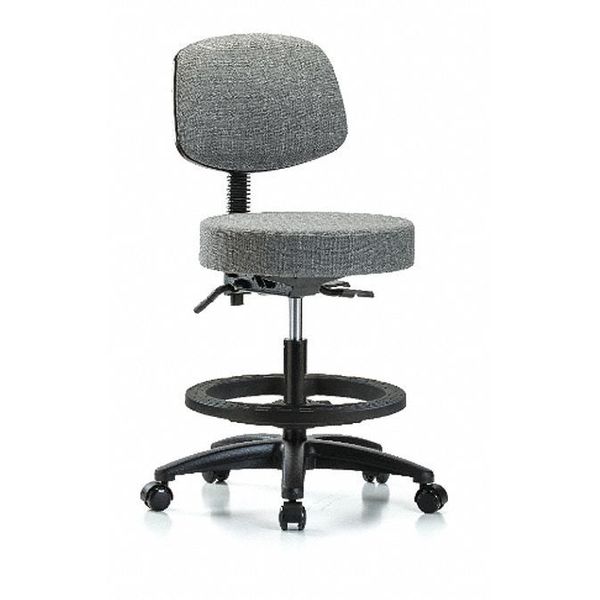 Bech Stool, Med, Fab, Bk, Tilt, BF, Cast, Gry
