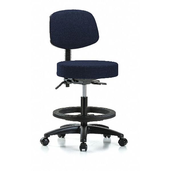 Bech Stool, Med, Fab, Bk, Tilt, BF, Cast, Nav