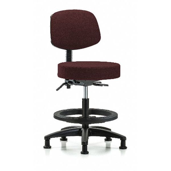 Bench Stool, Med, Fab, Bk, BF, Glides, Bur