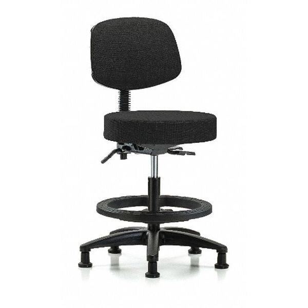 Bench Stool, Med, Fab, Bk, BF, Glides, Blk