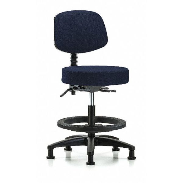 Bench Stool, Med, Fab, Bk, BF, Glides, Nav