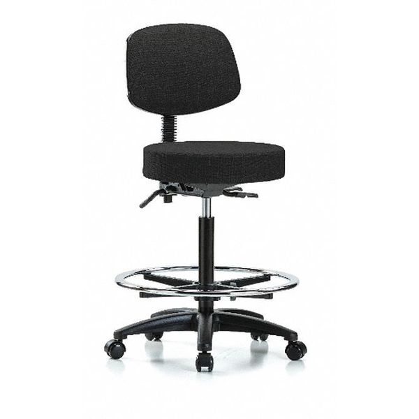 Bench Stool, Hi, Fab, Bk, Tilt, CF, Cast, Blk