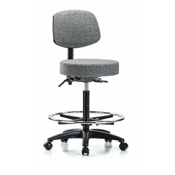 Bench Stool, Hi, Fab, Bk, Tilt, CF, Cast, Gry
