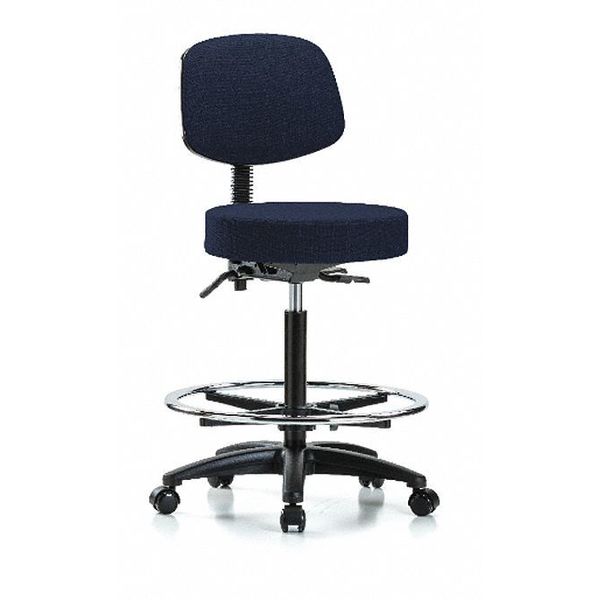 Bench Stool, Hi, Fab, Bk, Tilt, CF, Cast, Nav