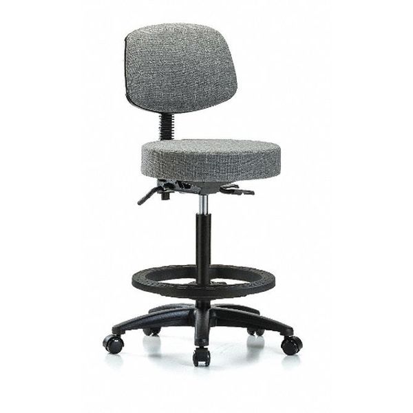 Bench Stool, Hi, Fab, Bk, Tilt, BF, Cast, Gry