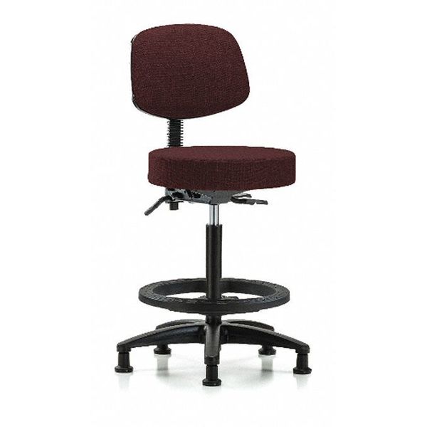 Bench Stool, Hi, Fabric, Bk, BF, Glides, Bur