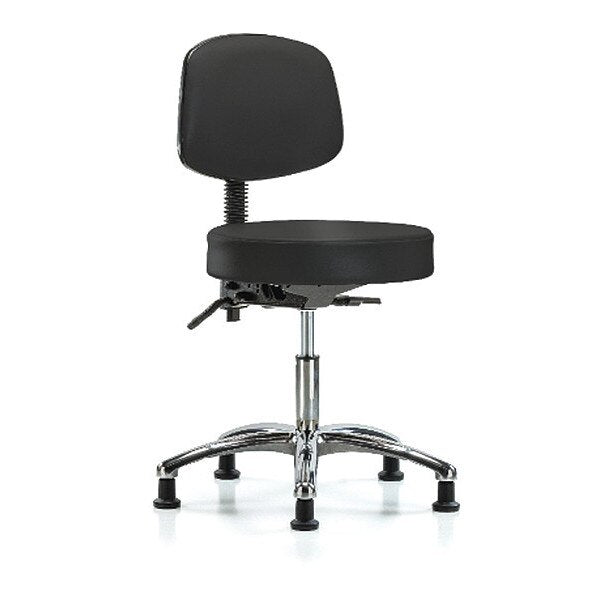 Desk Stool, Vin, Chrome, Tilt, Glides, BLK