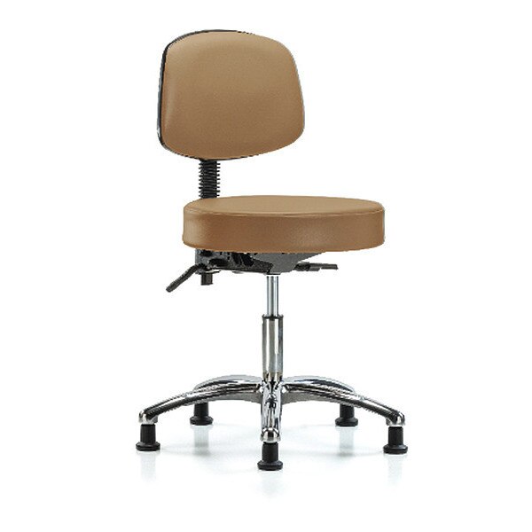 Desk Stool, Vin, Bk Chrome, Tilt, Gld, Taupe