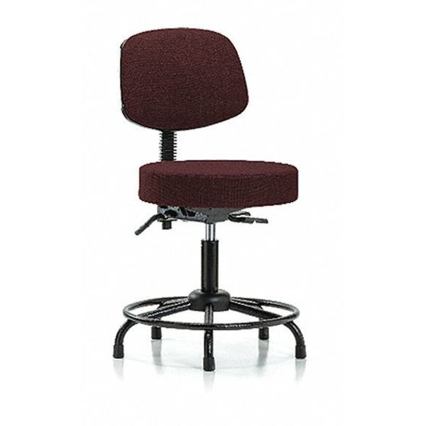 Bench Stool, Med, Fab, Bk, RT, Glides, Bur
