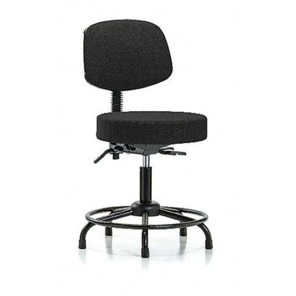 Bench Stool, Med, Fab, Bk, RT, Glides, Blk