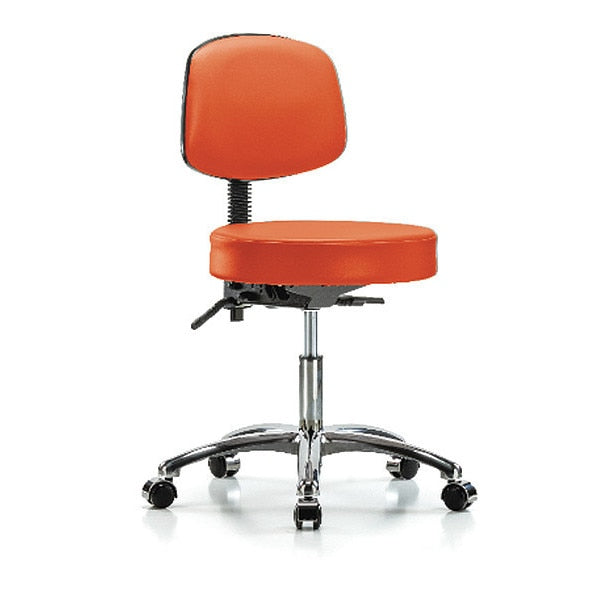 Desk Stool, Vin, Bk, Cast, Orange