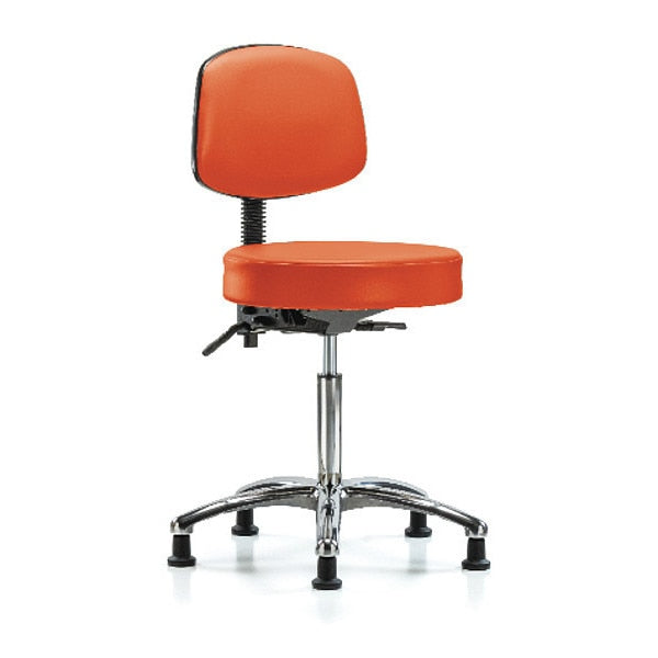 Ben Stool, Med, Vinyl, Bk, Gld, Orange
