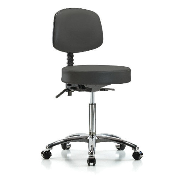 Ben Stool, Med, Vinyl, Bk, Cast, Gry