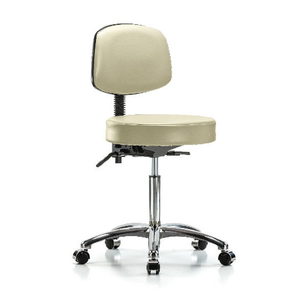 Ben Stool, Med, Vinyl, Bk, Cast, Wht