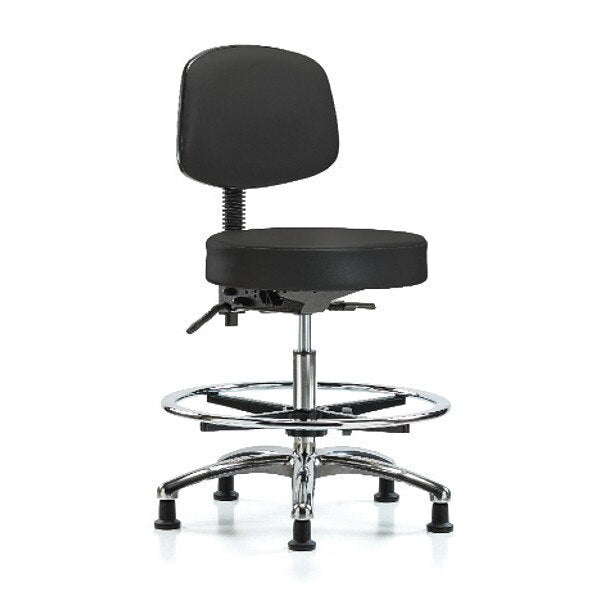 Ben Stool, Med, Vin, Bk Chrome, CF, Gld, BLK