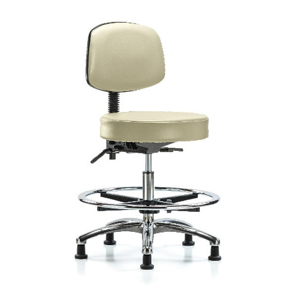 Ben Stool, Med, Vin, Bk Chrome, CF, Gld, Wht