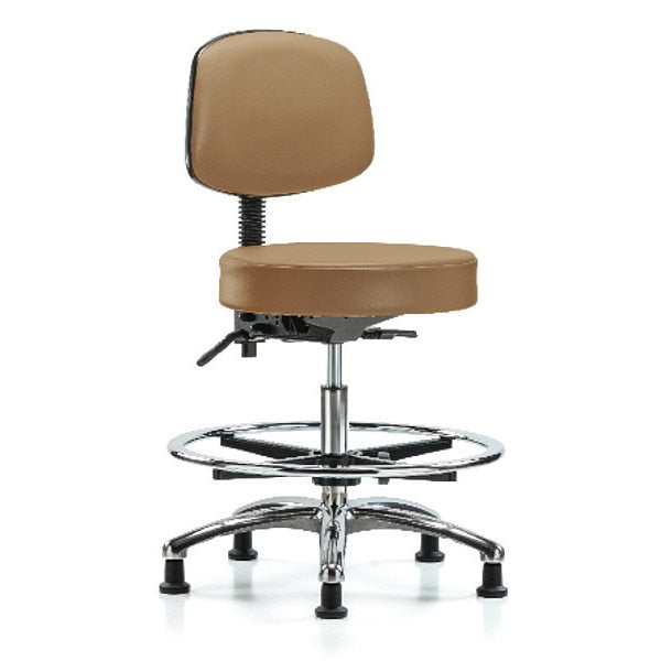 Ben Stool, Med, Vin, Bk Chrome, CF, Gld, Taupe