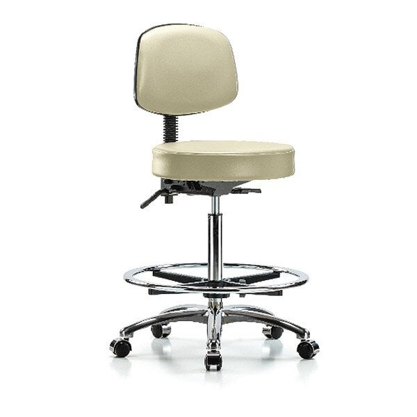 Ben Stool, Hi, Vinyl, Bk, CF, Cast, Wht