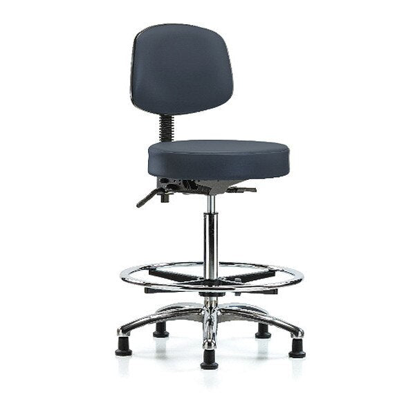 Ben Stool, Hi, Vin, Bk, Chrome, CF, Glides, Nav