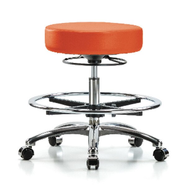 Bench Stool, Med, Vin, Chrom, CF, Cast, Org