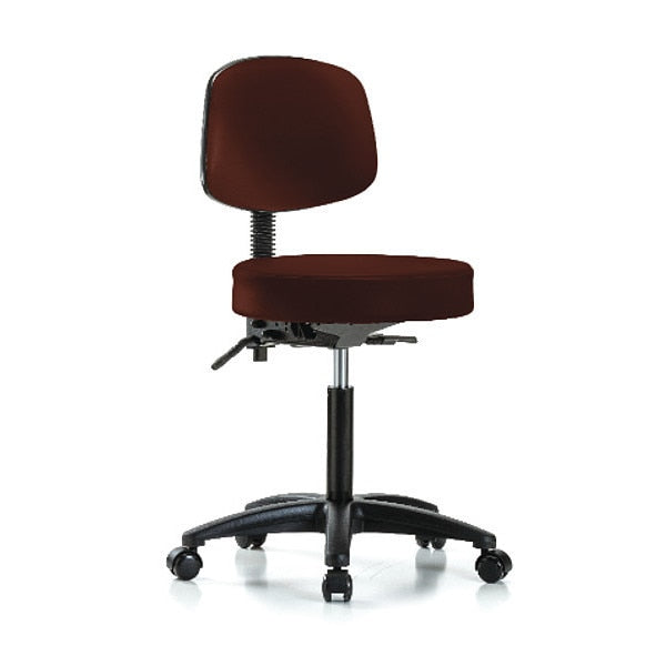 Bench Stool, Med, Vin, Bk, Tilt, Cast, Burg