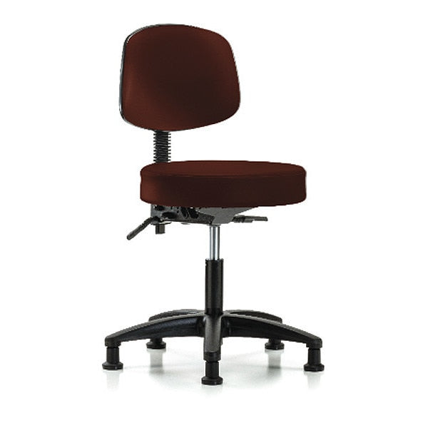 Desk Stool, Vinyl, Bk, Tilt, Glides, Burg