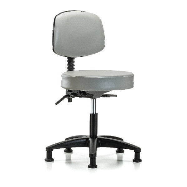 Desk Stool, Vinyl, Bk, Glides, Dov