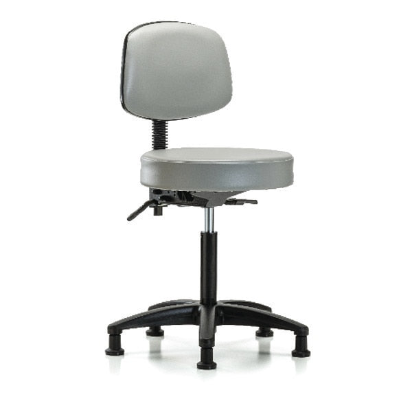 Bench Stool, Med, Vinyl, Bk, Glides, Dov