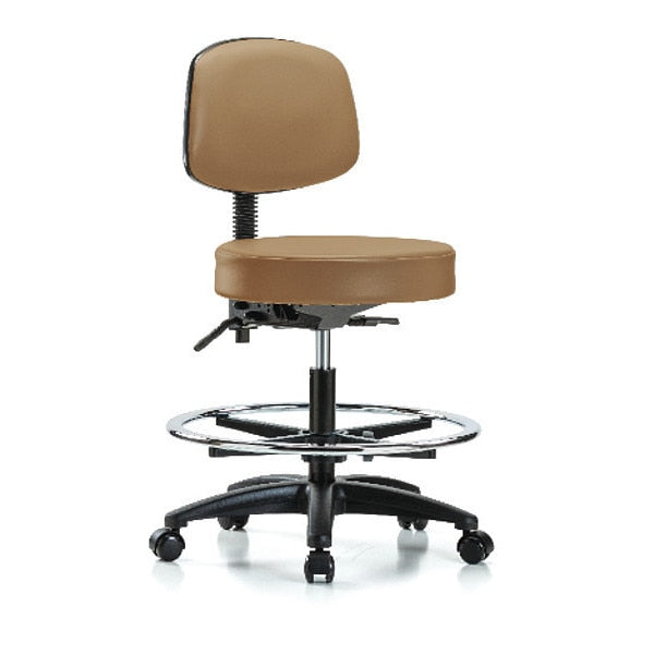 Bench Stool, Med, Vin, Bk, CF, Cast, Taupe