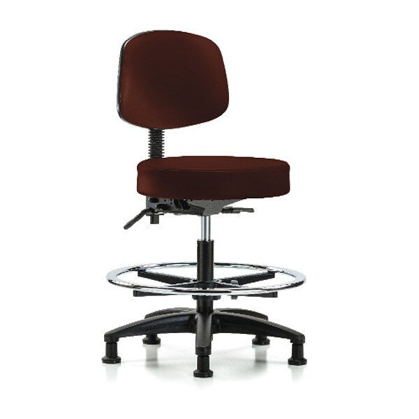 Bench Stool, Med, Vin, Bk, Tilt, CF, Gld, Burg