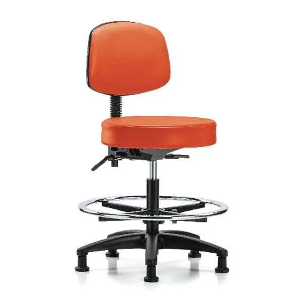 Bench Stool, Med, Vin, Bk, CF, Gld, Orange