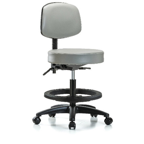 Bench Stool, Med, Vin, Bk, Tilt, BF, Cast, Dov
