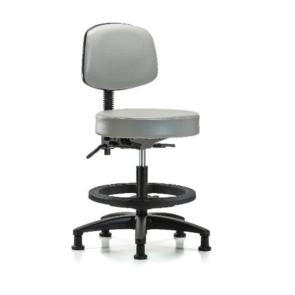 Bench Stool, Med, Vin, Bk, BF, Glides, Dov