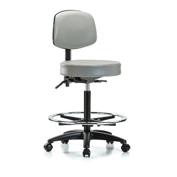 Bench Stool, Hi, Vin, Bk, CF, Casters, Dov