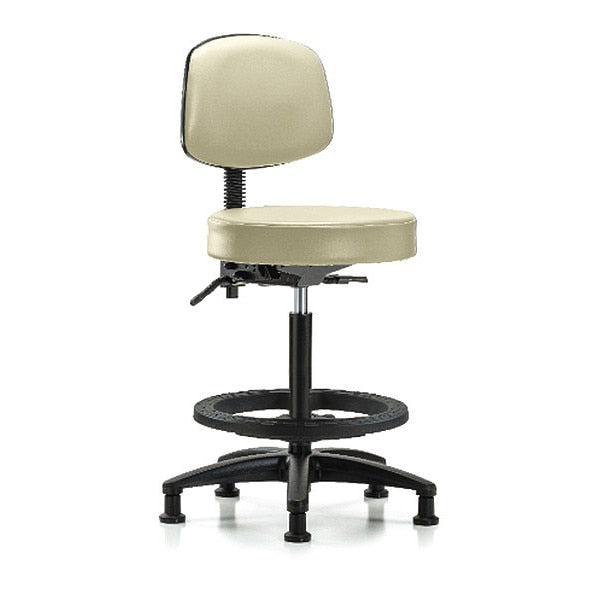 Bench Stool, Hi, Vinl, Bk, Tilt, BF, Gld, Wht