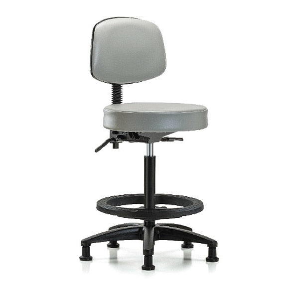 Bench Stool, Hi, Vinyl, Bk, BF, Glides, Dov