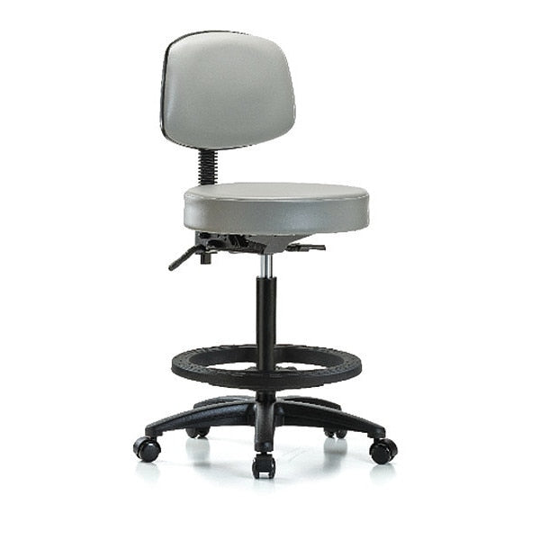 Bench Stool, Hi, Vinl, Bk, Tilt, BF, Cast, Dov